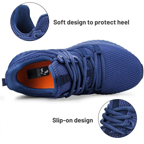 Abboos Women Dark Blue Walking Tennis Lightweight Casual Sneakers for Gym Travel - Picture 3 of 6